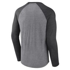 Jacksonville Jaguars Tri-Blend Raglan Long Sleeve T-Shirt Heather Gray/Charcoal - Fanatics