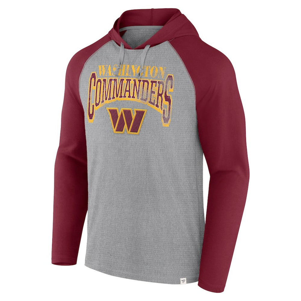 Washington Commanders Under Center Long Sleeve Hoodie T-Shirt Gray/Burgundy - Fanatics