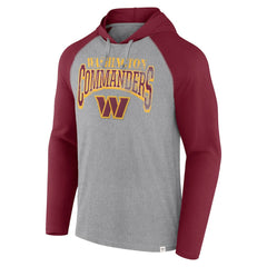 Washington Commanders Under Center Long Sleeve Hoodie T-Shirt Gray/Burgundy - Fanatics