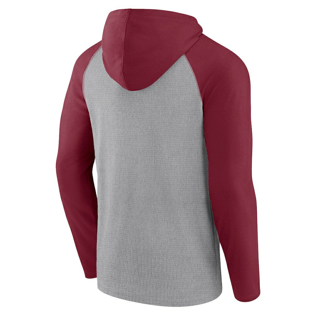 Washington Commanders Under Center Long Sleeve Hoodie T-Shirt Gray/Burgundy - Fanatics