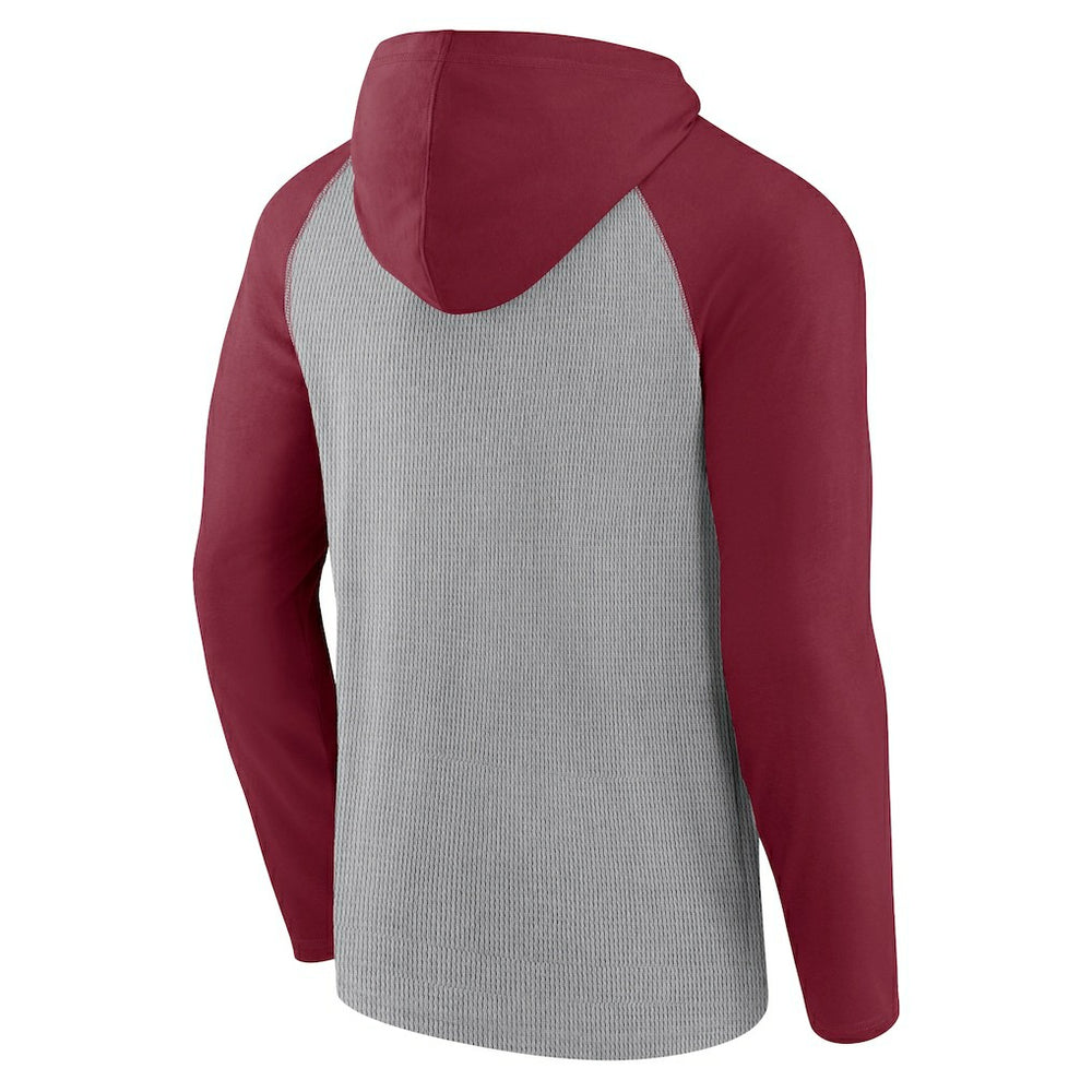 Washington Commanders Under Center Long Sleeve Hoodie T-Shirt Gray/Burgundy - Fanatics