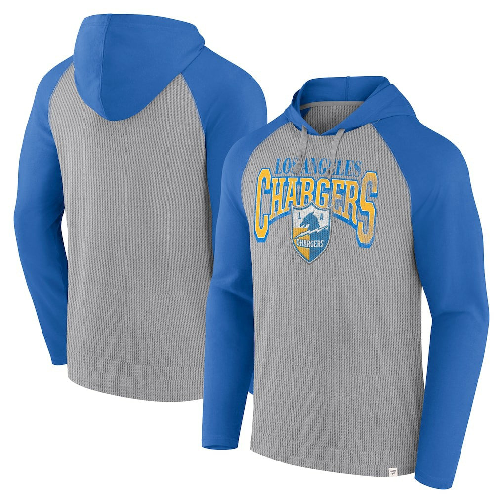 Los Angeles Chargers Under Center Long Sleeve Hoodie T-Shirt Gray/Powder Blue - Fanatics