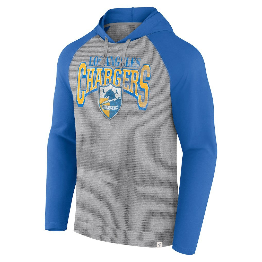 Los Angeles Chargers Under Center Long Sleeve Hoodie T-Shirt Gray/Powder Blue - Fanatics