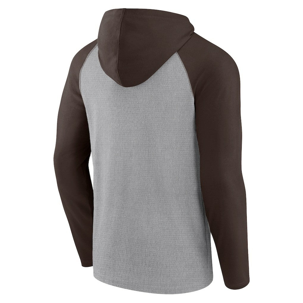 Cleveland Browns Under Center Long Sleeve Hoodie T-Shirt Gray/Brown - Fanatics