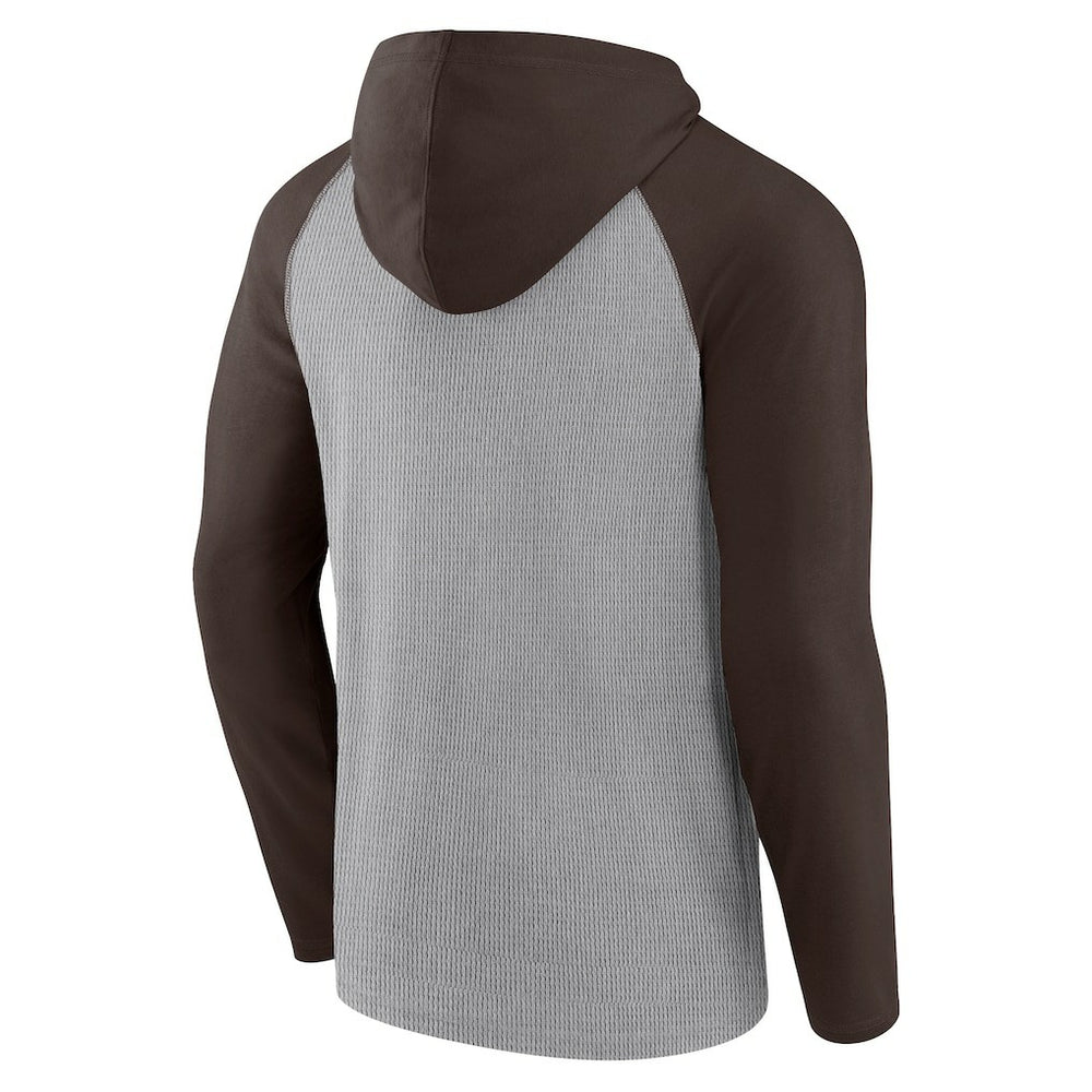 Cleveland Browns Under Center Long Sleeve Hoodie T-Shirt Gray/Brown - Fanatics