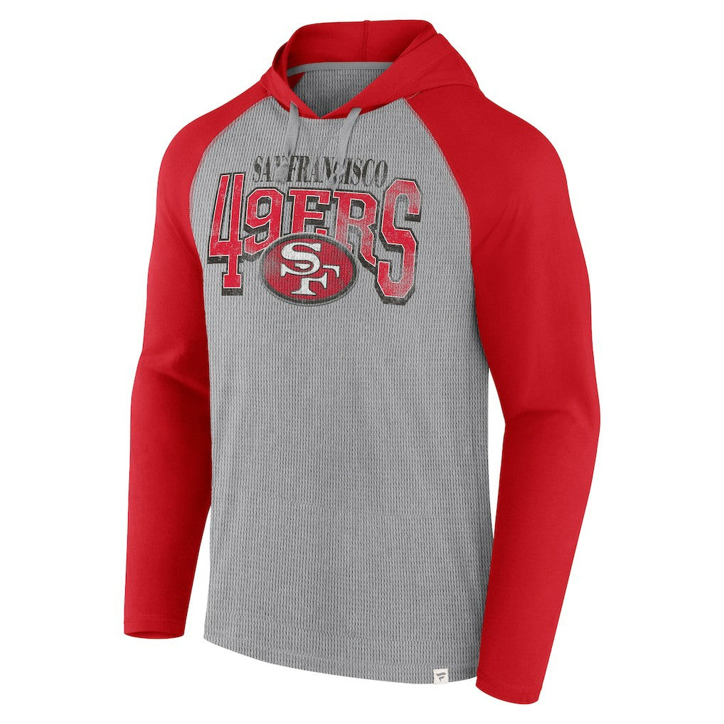 San Francisco 49ers Under Center Long Sleeve Hoodie T-Shirt Gray/Scarlet - Fanatics