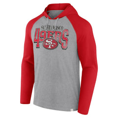 San Francisco 49ers Under Center Long Sleeve Hoodie T-Shirt Gray/Scarlet - Fanatics