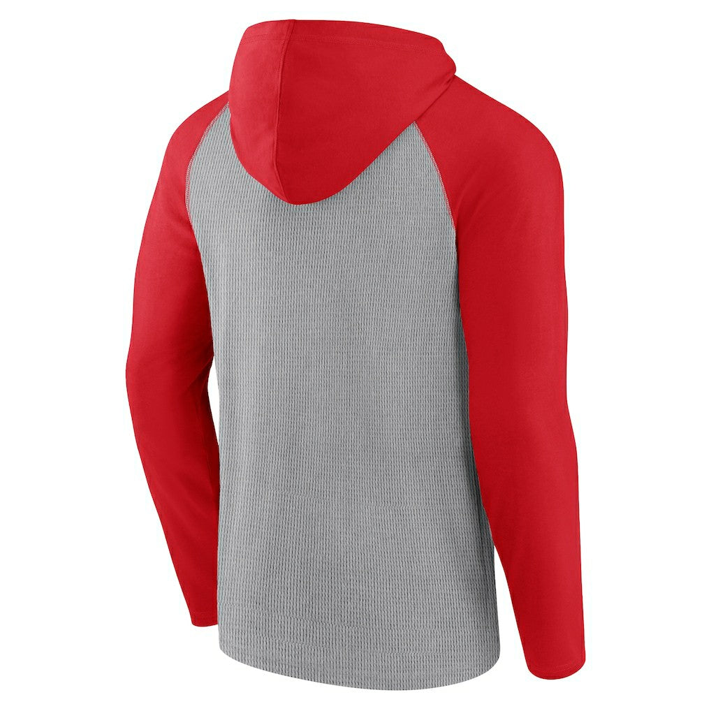 San Francisco 49ers Under Center Long Sleeve Hoodie T-Shirt Gray/Scarlet - Fanatics