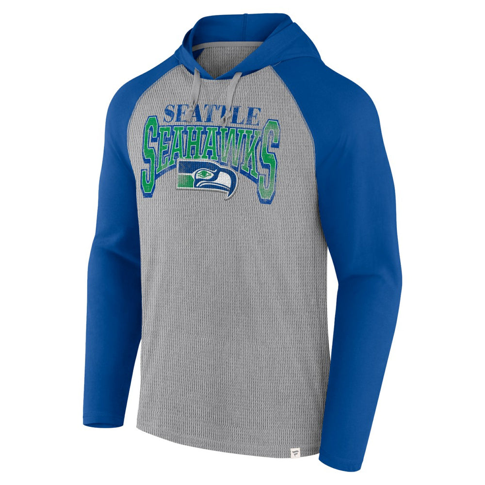 Seattle Seahawks Under Center Long Sleeve Hoodie T-Shirt Gray/Royal - Fanatics