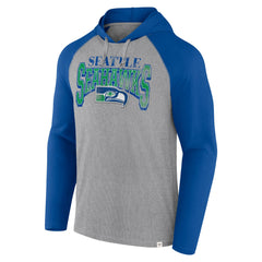 Seattle Seahawks Under Center Long Sleeve Hoodie T-Shirt Gray/Royal - Fanatics