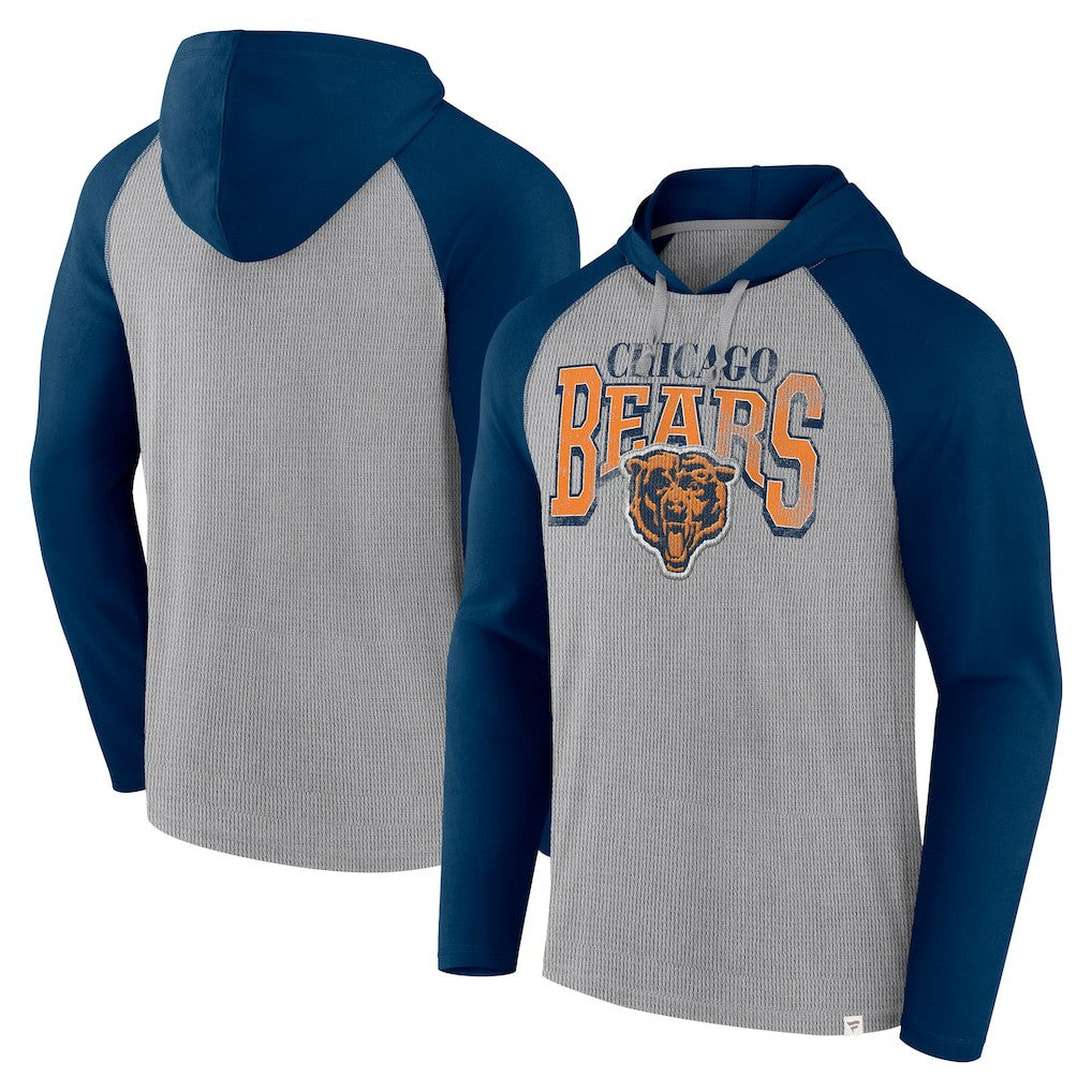 Chicago Bears Under Center Long Sleeve Hoodie T-Shirt Gray/Navy - Fanatics