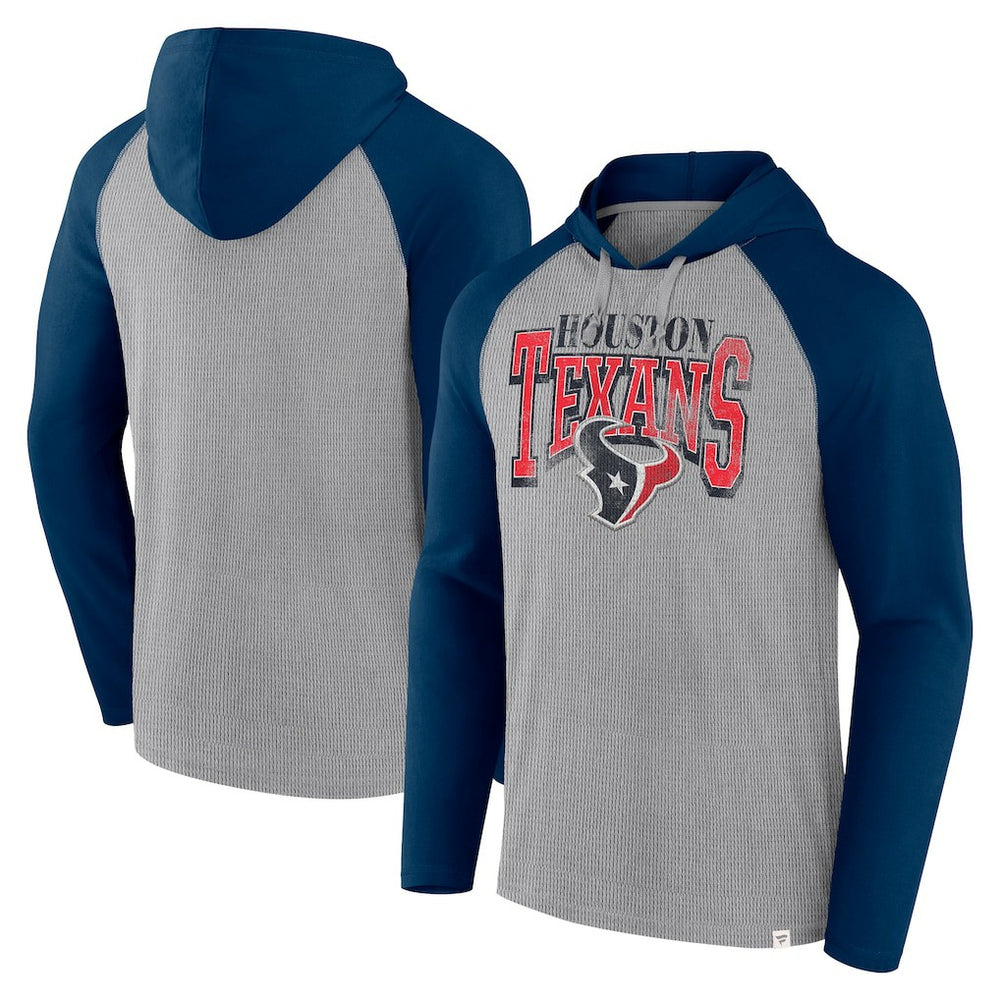 Houston Texans Under Center Long Sleeve Hoodie T-Shirt Gray/Navy - Fanatics