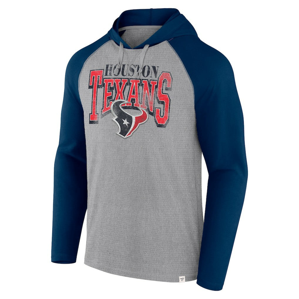 Houston Texans Under Center Long Sleeve Hoodie T-Shirt Gray/Navy - Fanatics