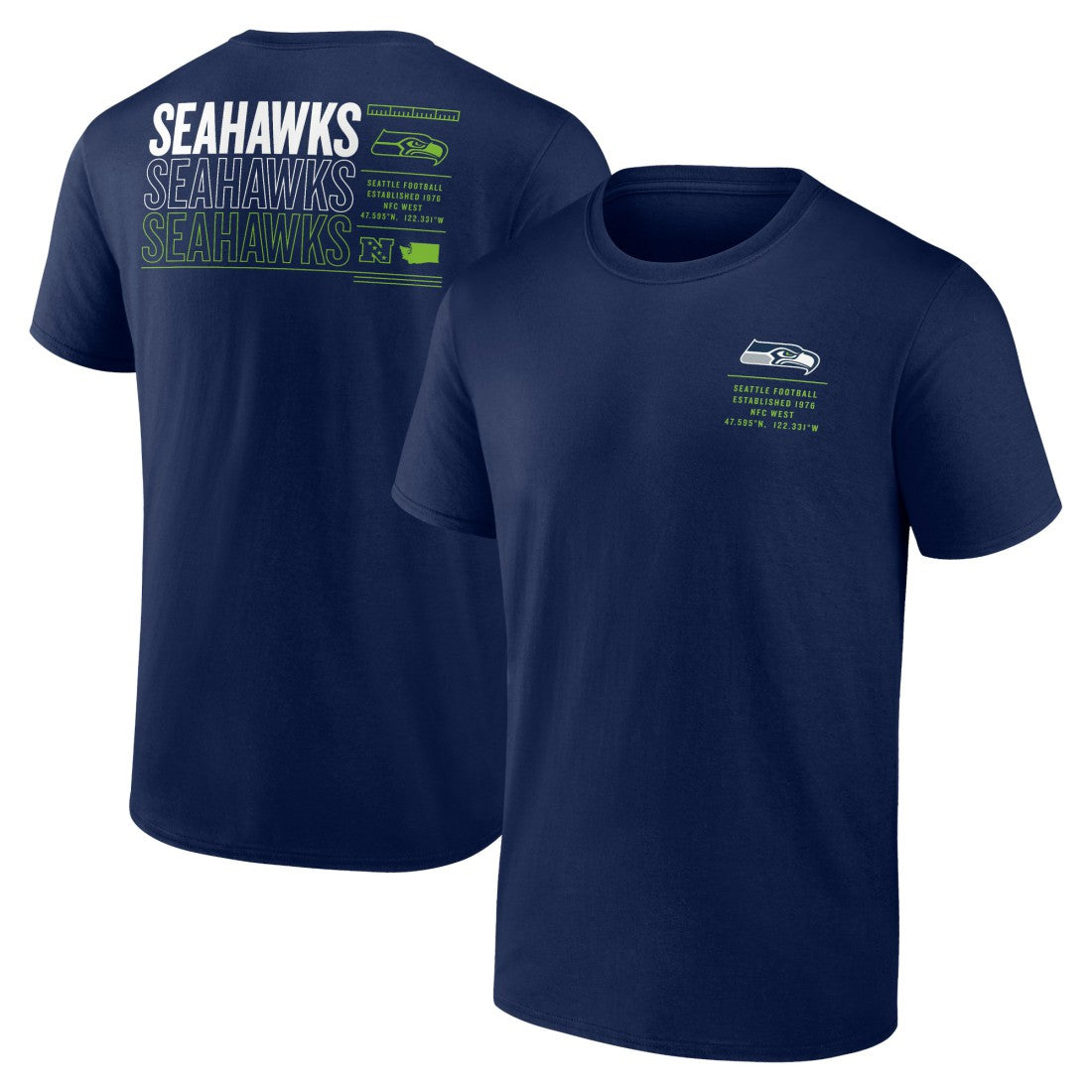 Seattle Seahawks Repeat Stats T-Shirt College Navy - Fanatics