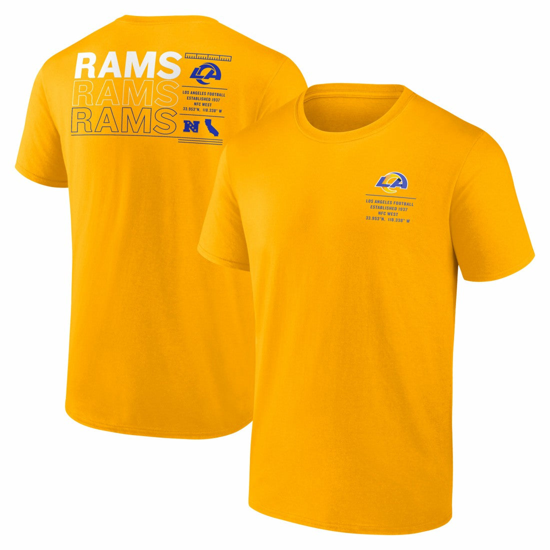 Los Angeles Rams Repeat Stats T-Shirt Gold - Fanatics