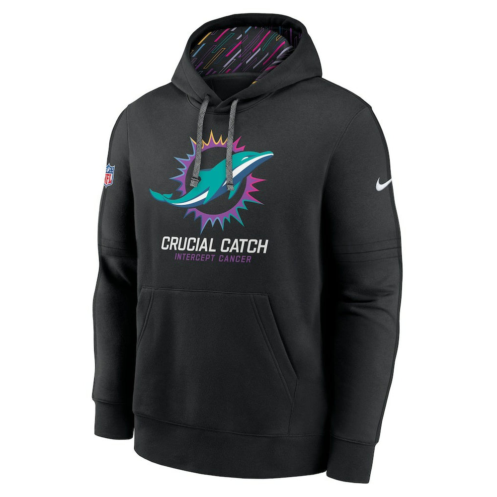 Miami Dolphins 2024 NFL Crucial Catch Club Pullover Hoodie Black - Nike