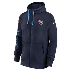 Tennessee Titans 2024 Sideline Club Full-Zip Hoodie Navy - Nike