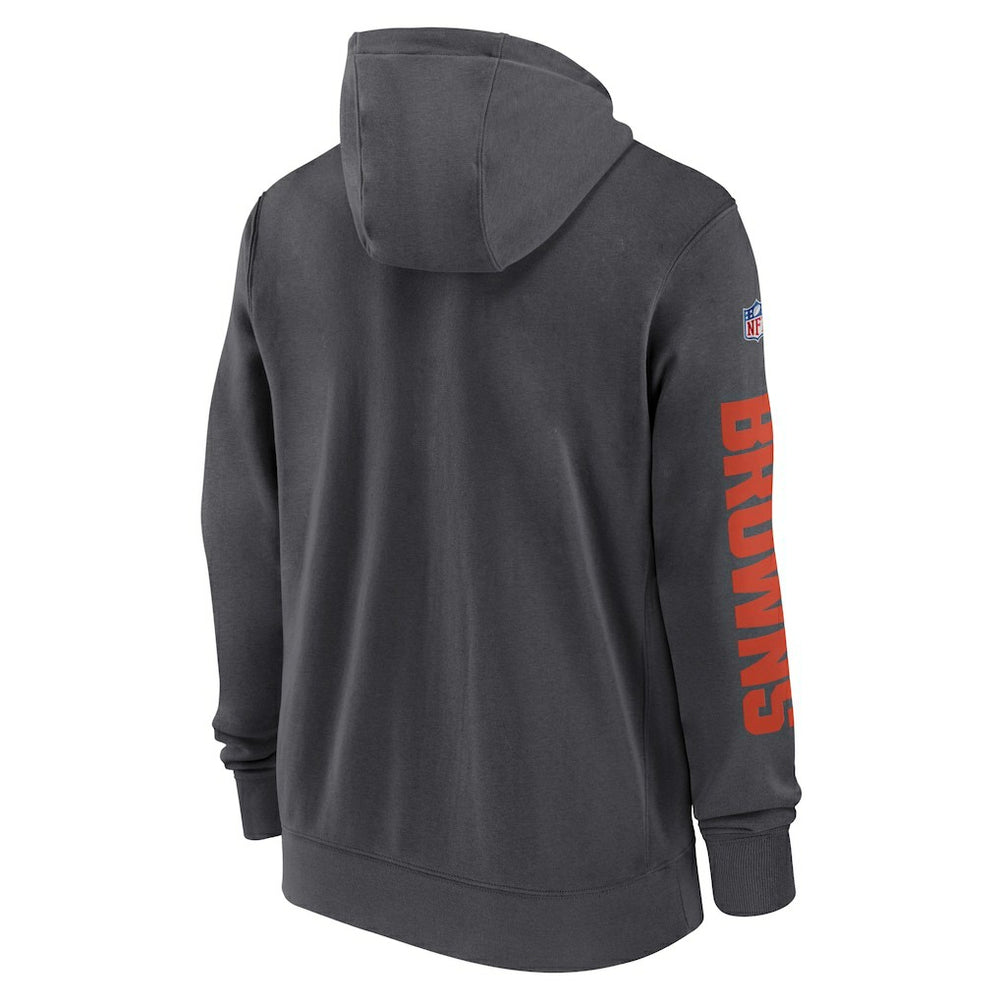 Cleveland Browns 2024 Sideline Club Full-Zip Hoodie Anthracite - Nike