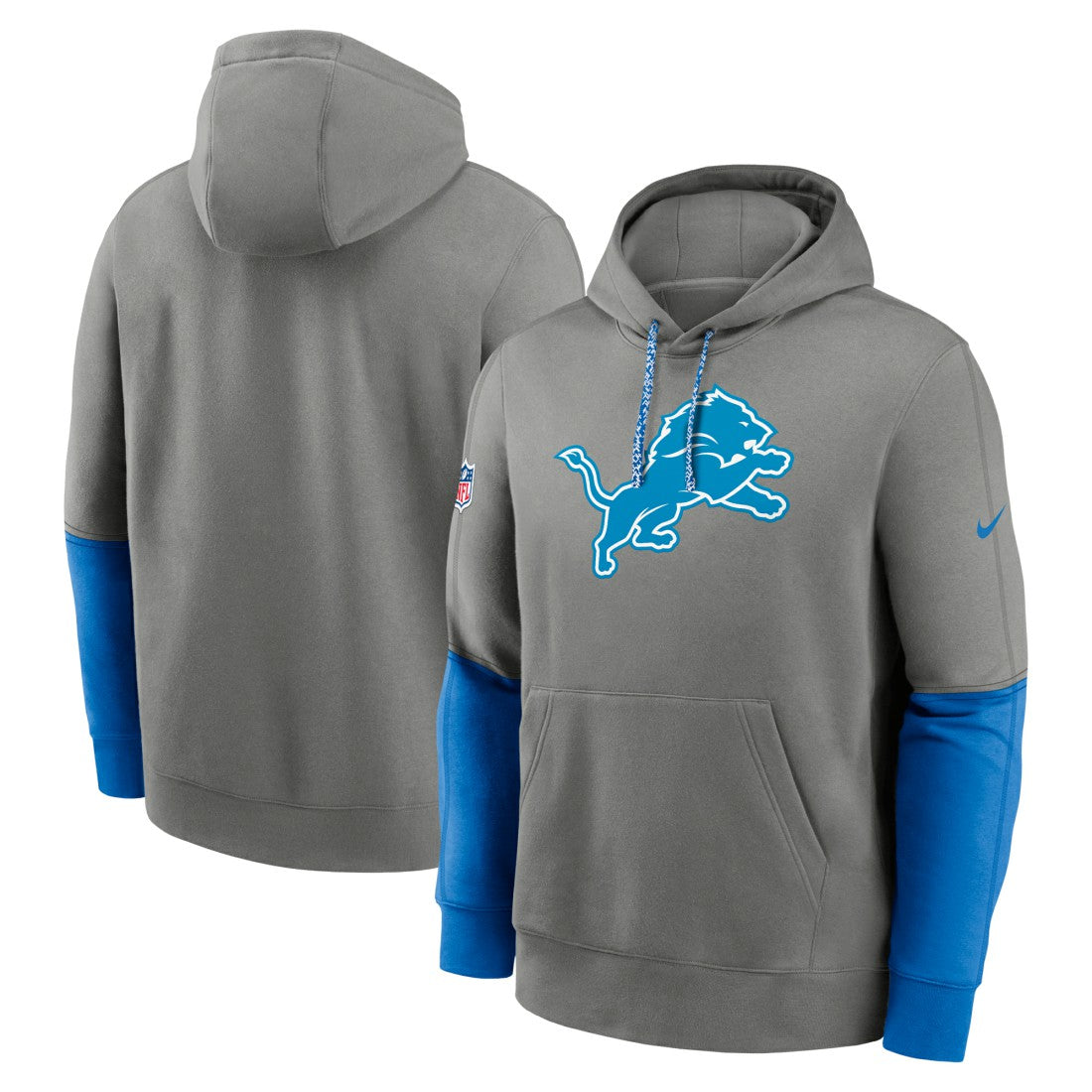 Detroit Lions 2024 Sideline Club Pullover Hoodie Gray - Nike