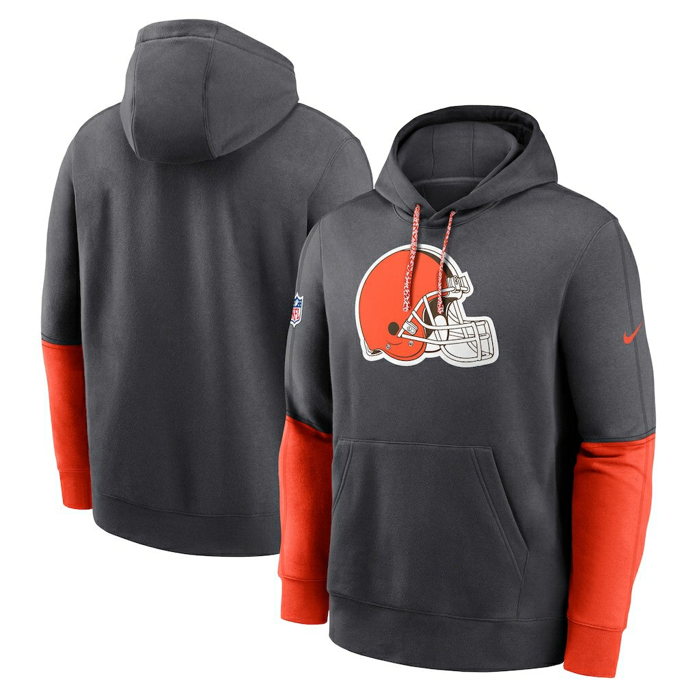 Cleveland Browns 2024 Sideline Club Pullover Hoodie Anthracite - Nike