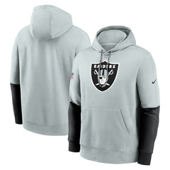 Las Vegas Raiders 2024 Sideline Club Pullover Hoodie Silver - Nike