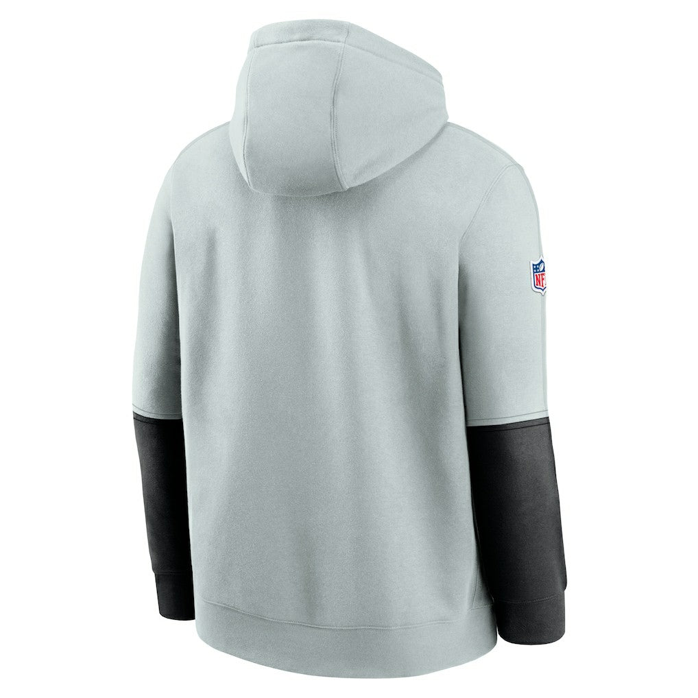 Las Vegas Raiders 2024 Sideline Club Pullover Hoodie Silver - Nike