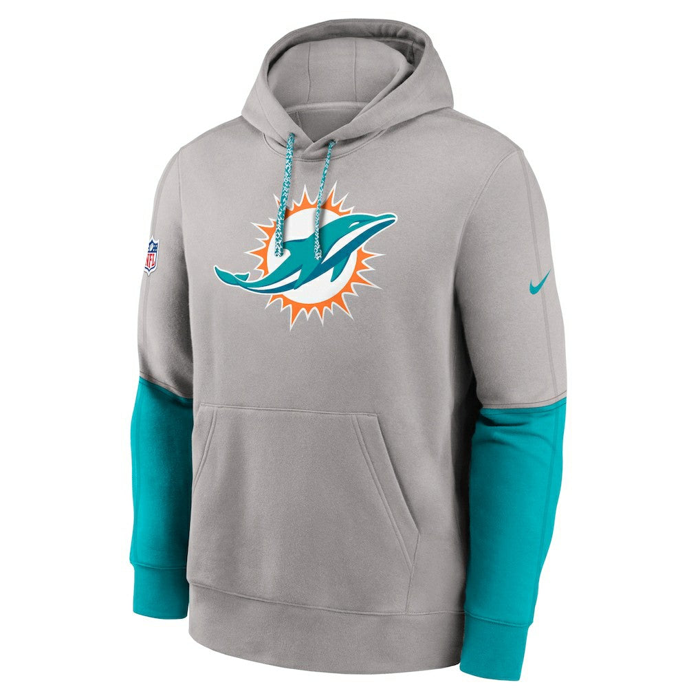 Miami Dolphins 2024 Sideline Club Pullover Hoodie Gray - Nike