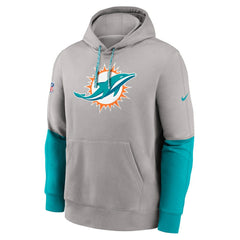 Miami Dolphins 2024 Sideline Club Pullover Hoodie Gray - Nike