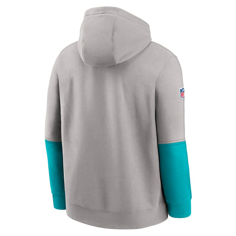 Miami Dolphins 2024 Sideline Club Pullover Hoodie Gray - Nike