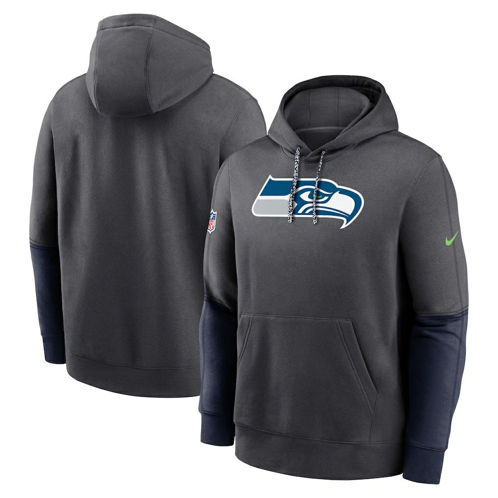 Seattle Seahawks 2024 Sideline Club Pullover Hoodie Anthracite - Nike