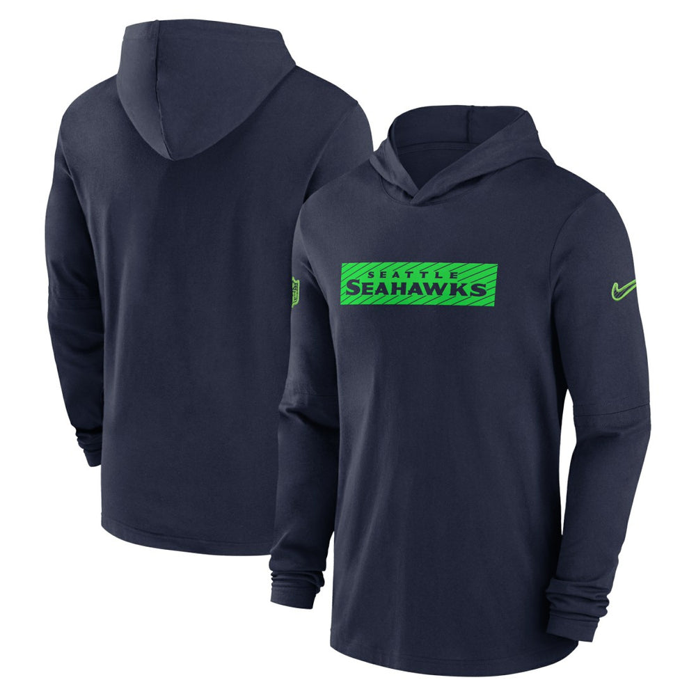 Seattle Seahawks 2024/25 Sideline Performance Long Sleeve Hoodie T-Shirt College Navy - Nike