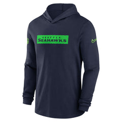 Seattle Seahawks 2024/25 Sideline Performance Long Sleeve Hoodie T-Shirt College Navy - Nike