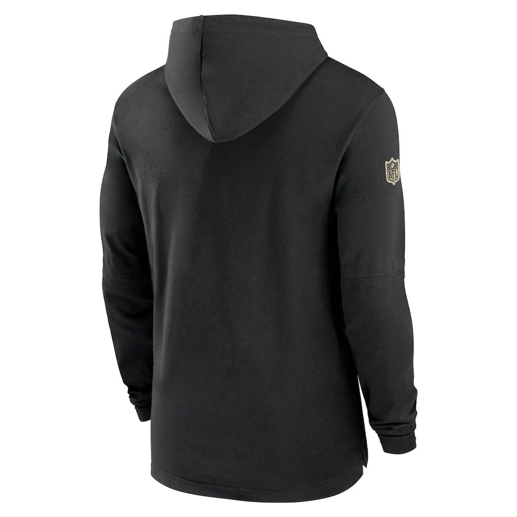 New Orleans Saints 2024/25 Sideline Performance Long Sleeve Hoodie T-Shirt Black - Nike