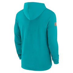 Miami Dolphins 2024/25 Sideline Performance Long Sleeve Hoodie T-Shirt Aqua - Nike