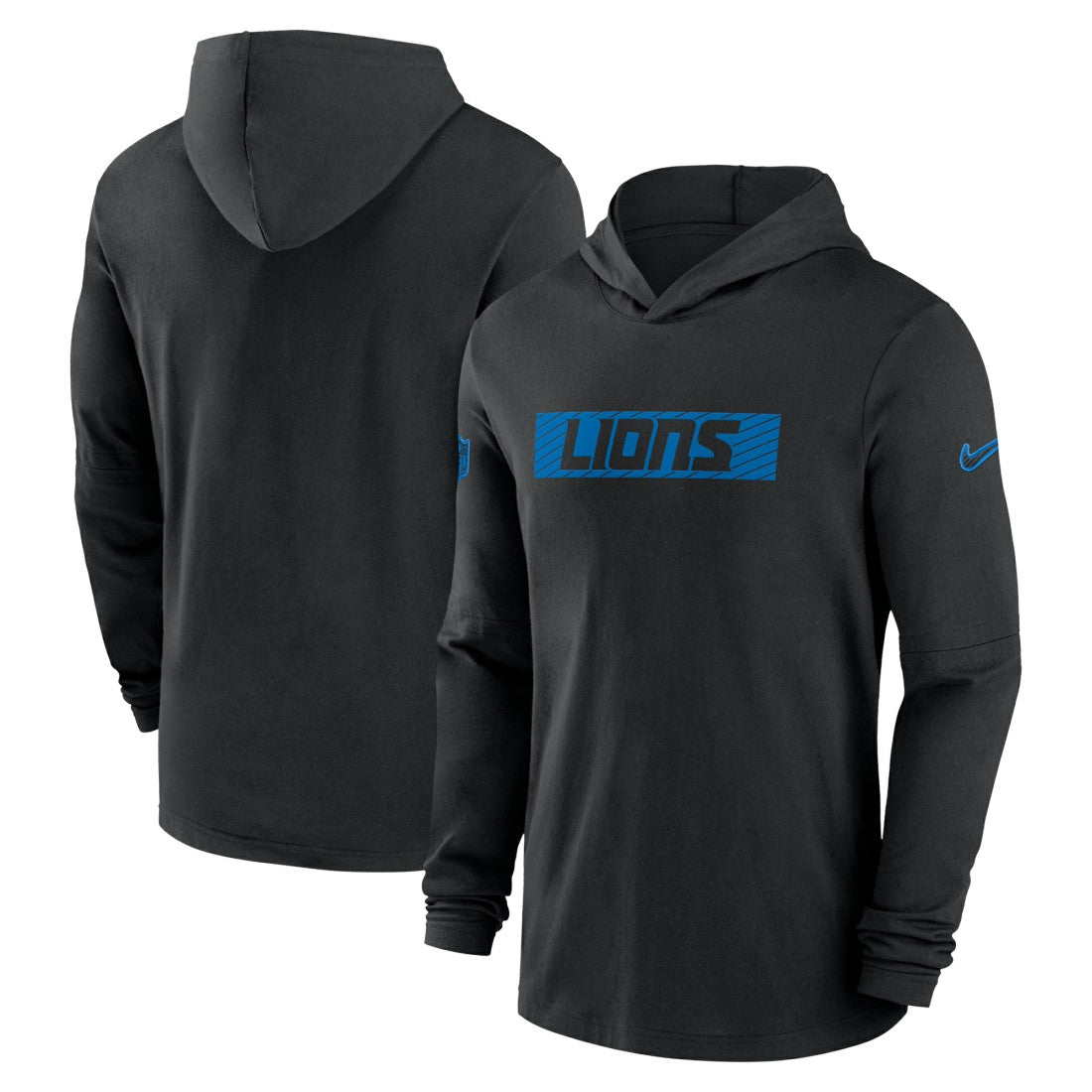Detroit Lions 2024/25 Sideline Performance Long Sleeve Hoodie T-Shirt Black - Nike