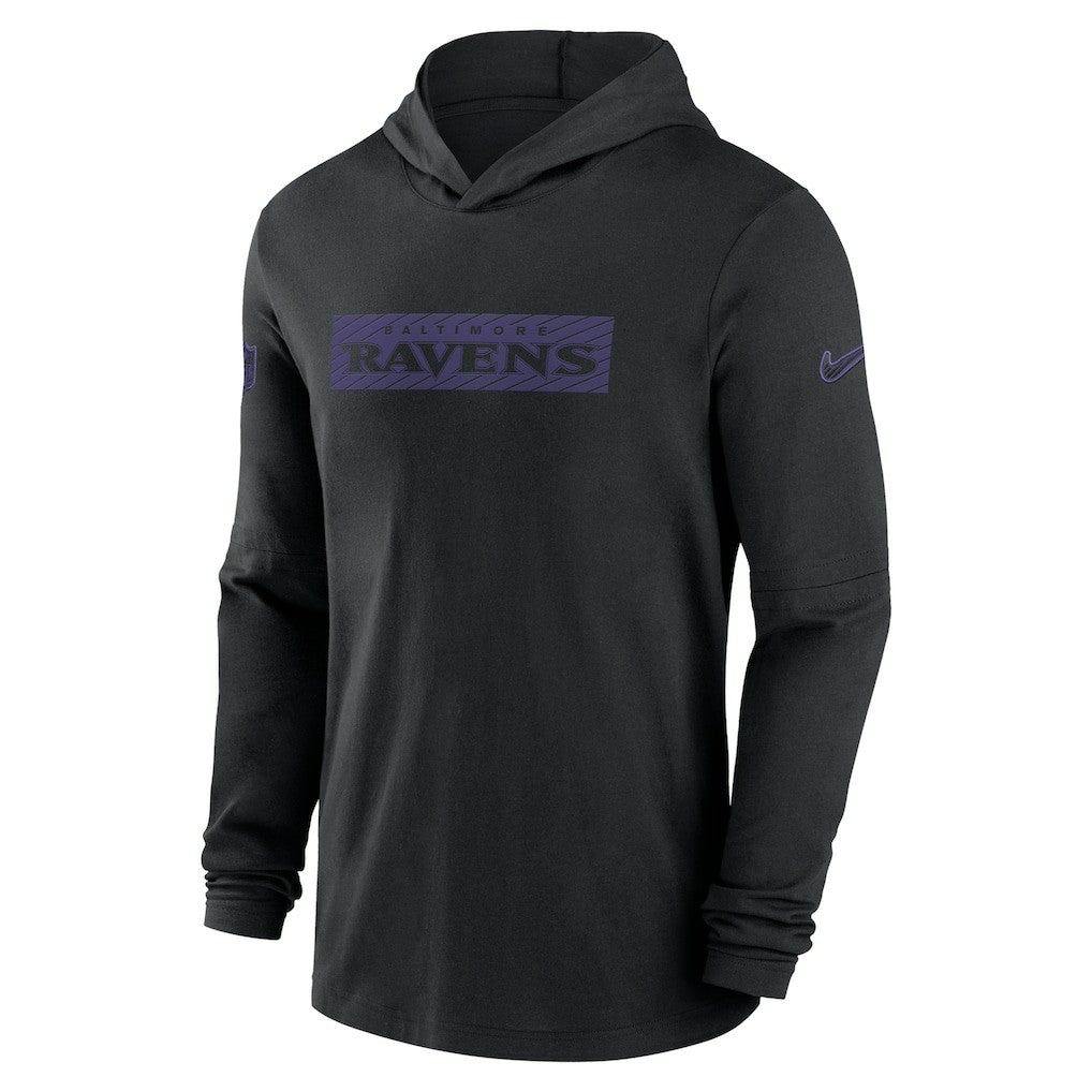 Baltimore Ravens 2024/25 Sideline Performance Long Sleeve Hoodie T-Shirt Black - Nike
