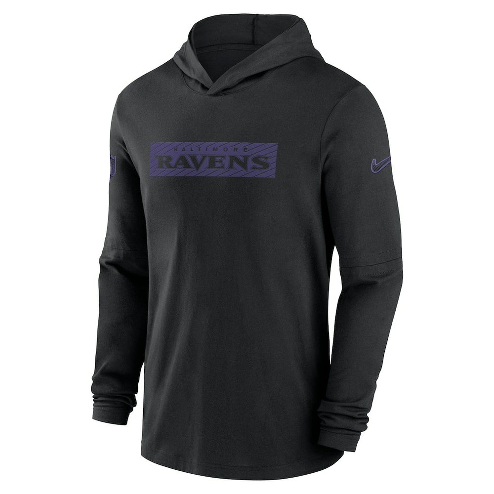 Baltimore Ravens 2024/25 Sideline Performance Long Sleeve Hoodie T-Shirt Black - Nike