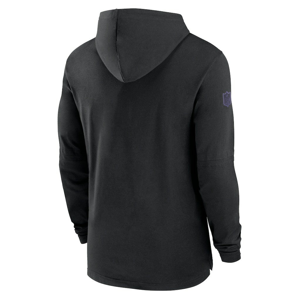 Baltimore Ravens 2024/25 Sideline Performance Long Sleeve Hoodie T-Shirt Black - Nike