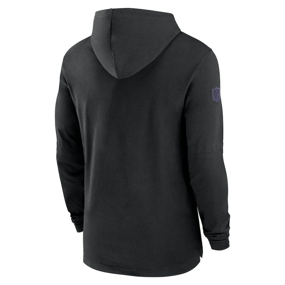 Baltimore Ravens 2024/25 Sideline Performance Long Sleeve Hoodie T-Shirt Black - Nike