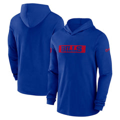 Buffalo Bills 2024/25 Sideline Performance Long Sleeve Hoodie T-Shirt Royal - Nike
