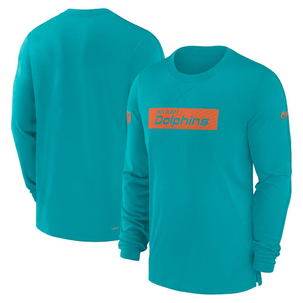 Miami Dolphins Sideline Player Performance Long Sleeve T-Shirt Aqua - Nike