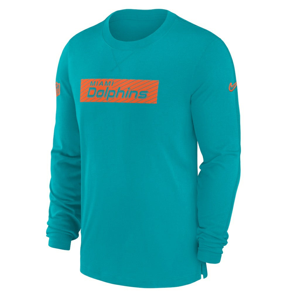 Miami Dolphins Sideline Player Performance Long Sleeve T-Shirt Aqua - Nike