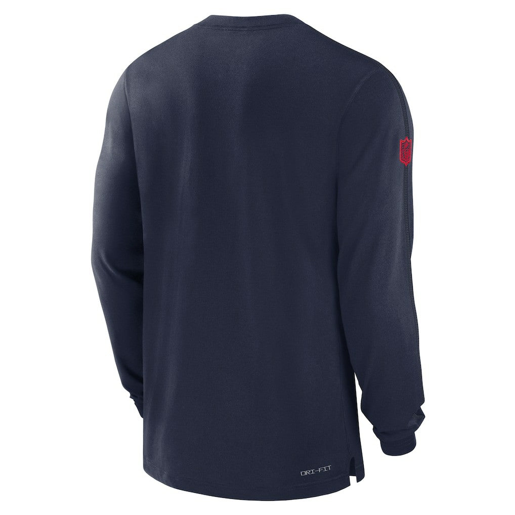 New England Patriots Sideline Player Performance Long Sleeve T-Shirt Navy - Nike