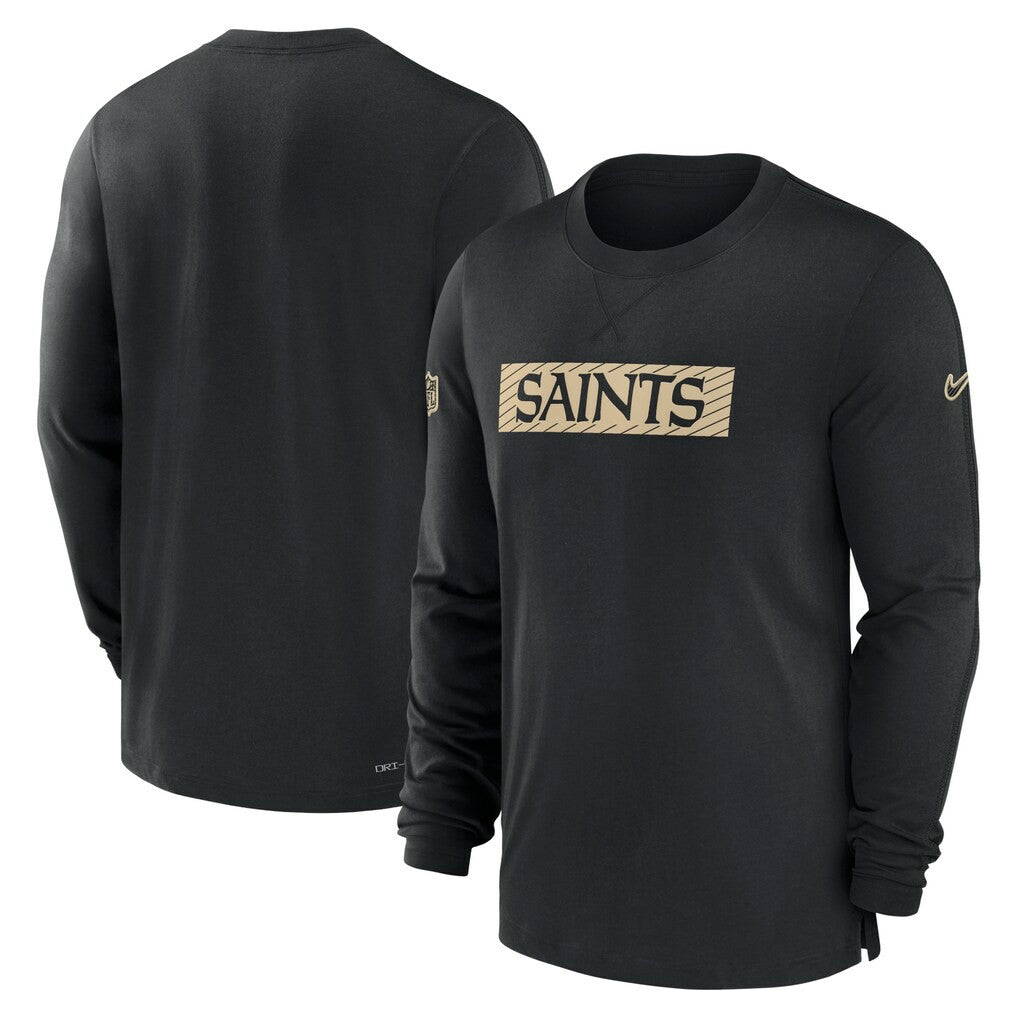 New Orleans Saints Sideline Player Performance Long Sleeve T-Shirt Black - Nike