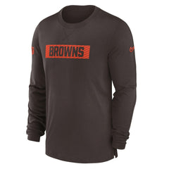 Cleveland Browns Sideline Player Performance Long Sleeve T-Shirt Brown - Nike