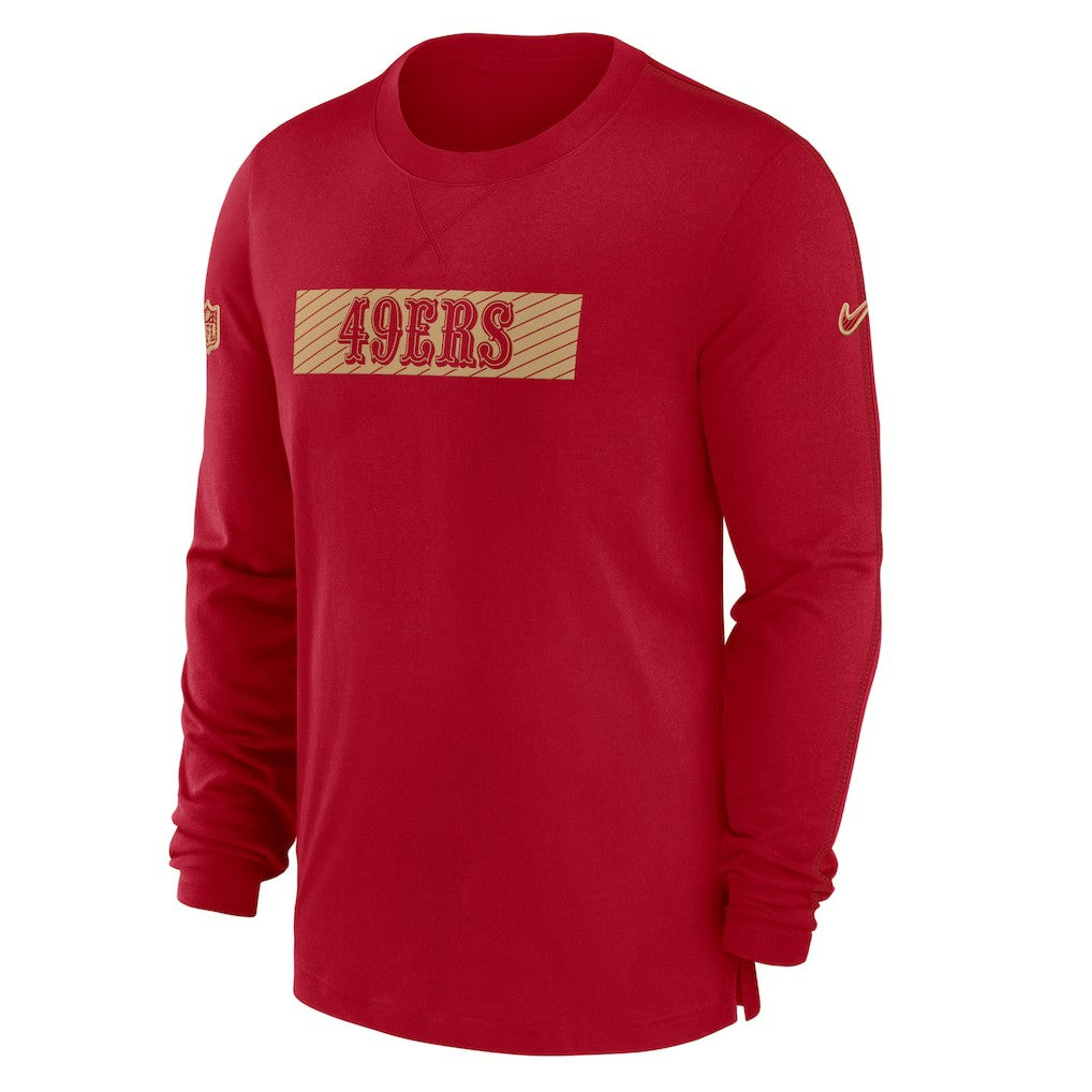 San Francisco 49ers Sideline Player Performance Long Sleeve T-Shirt Scarlet - Nike