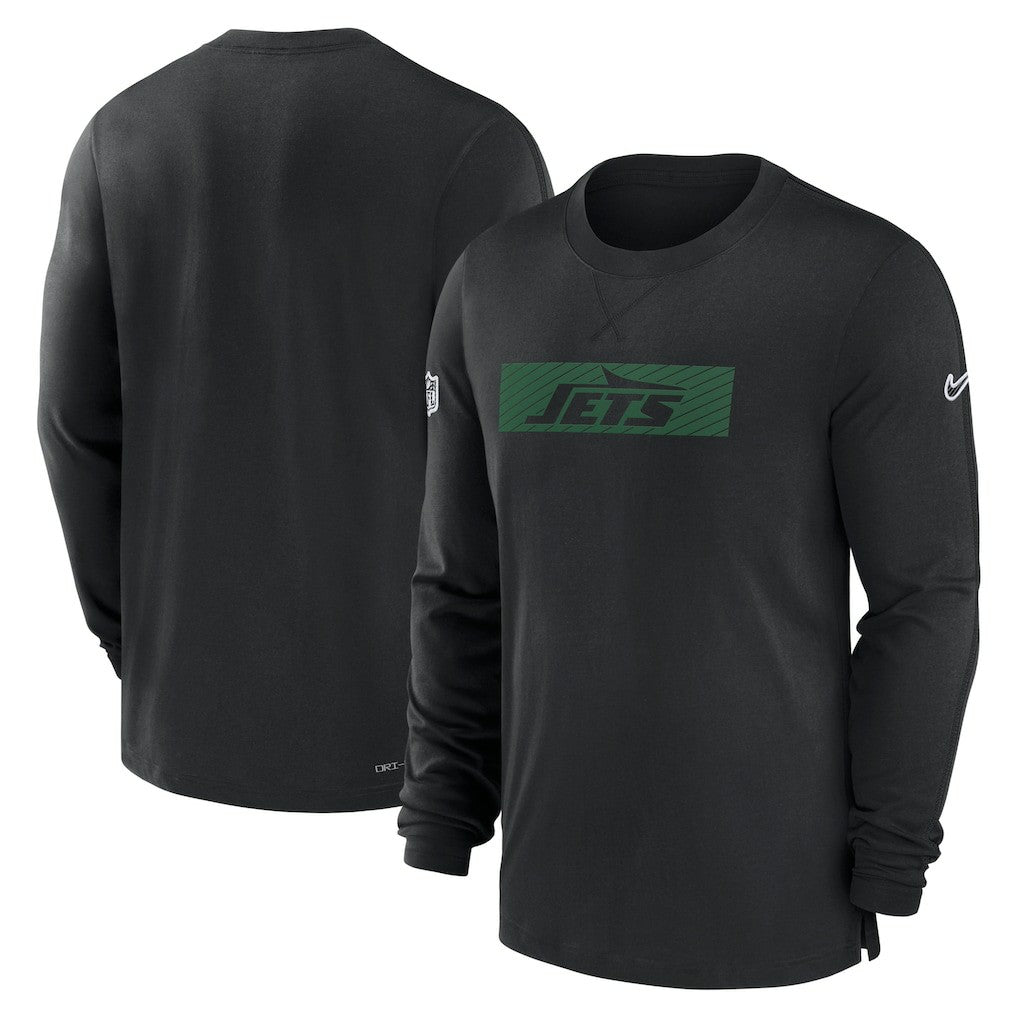 New York Jets Sideline Player Performance Long Sleeve T-Shirt Black - Nike