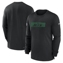 New York Jets Sideline Player Performance Long Sleeve T-Shirt Black - Nike