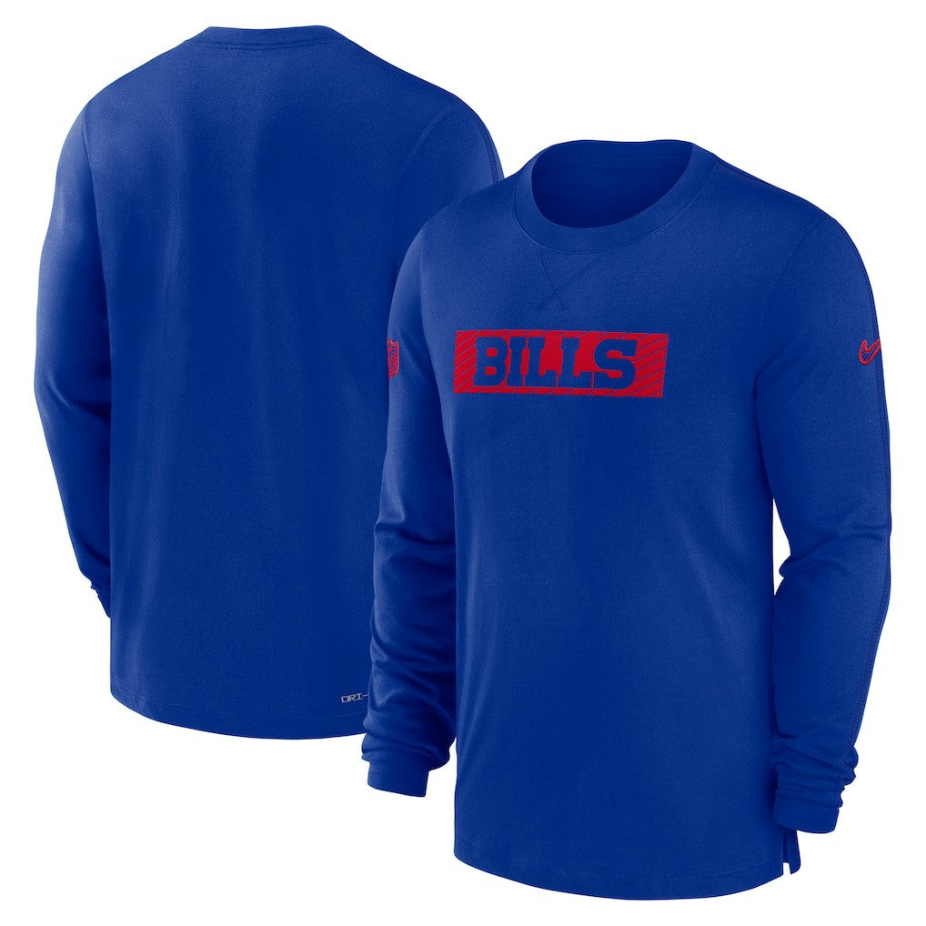 Buffalo Bills Sideline Player Performance Long Sleeve T-Shirt Royal - Nike