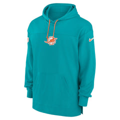 Miami Dolphins Sideline Jersey Performance Pullover Hoodie Aqua - Nike